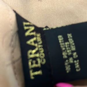 Beautiful beaded blue dress the lining tan color